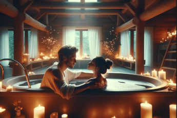 Paar romantisch in der Badewanne