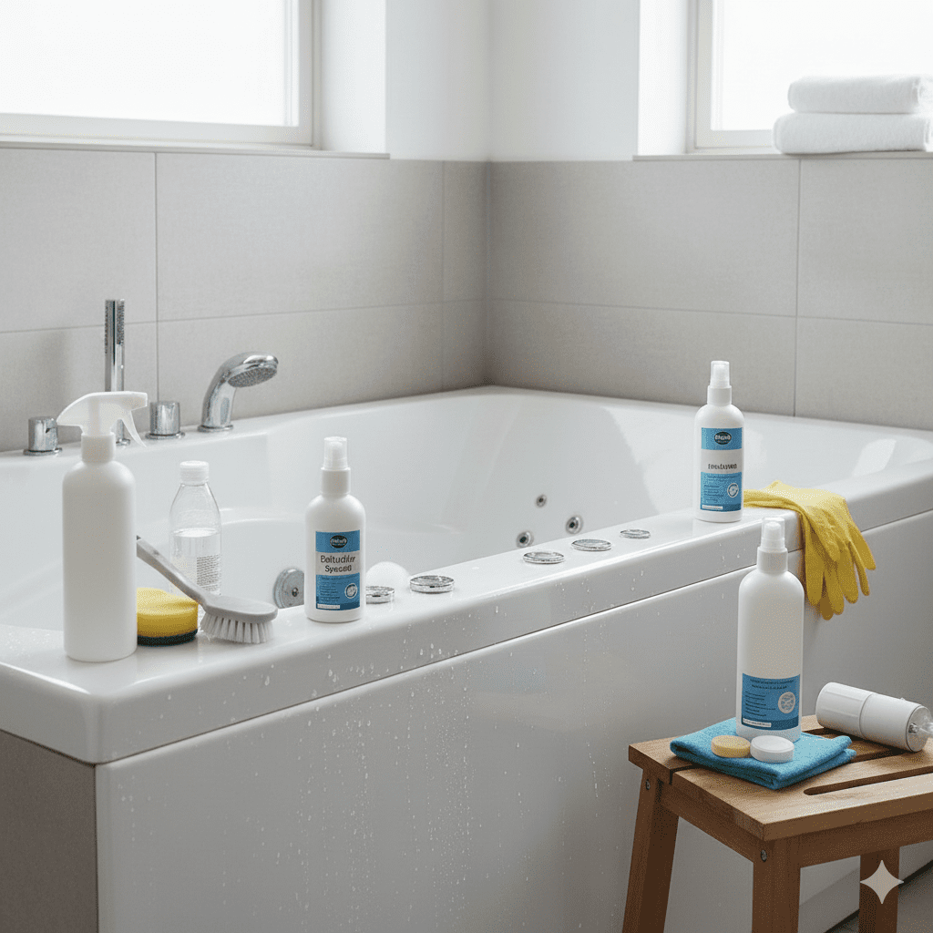 Whirlpool-Badewanne pflegen: Reinigung, Entkalkung, Desinfektion
