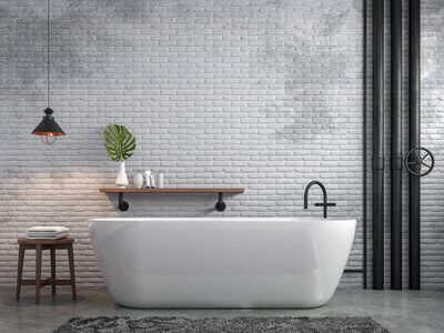 Badewanne in Loft
