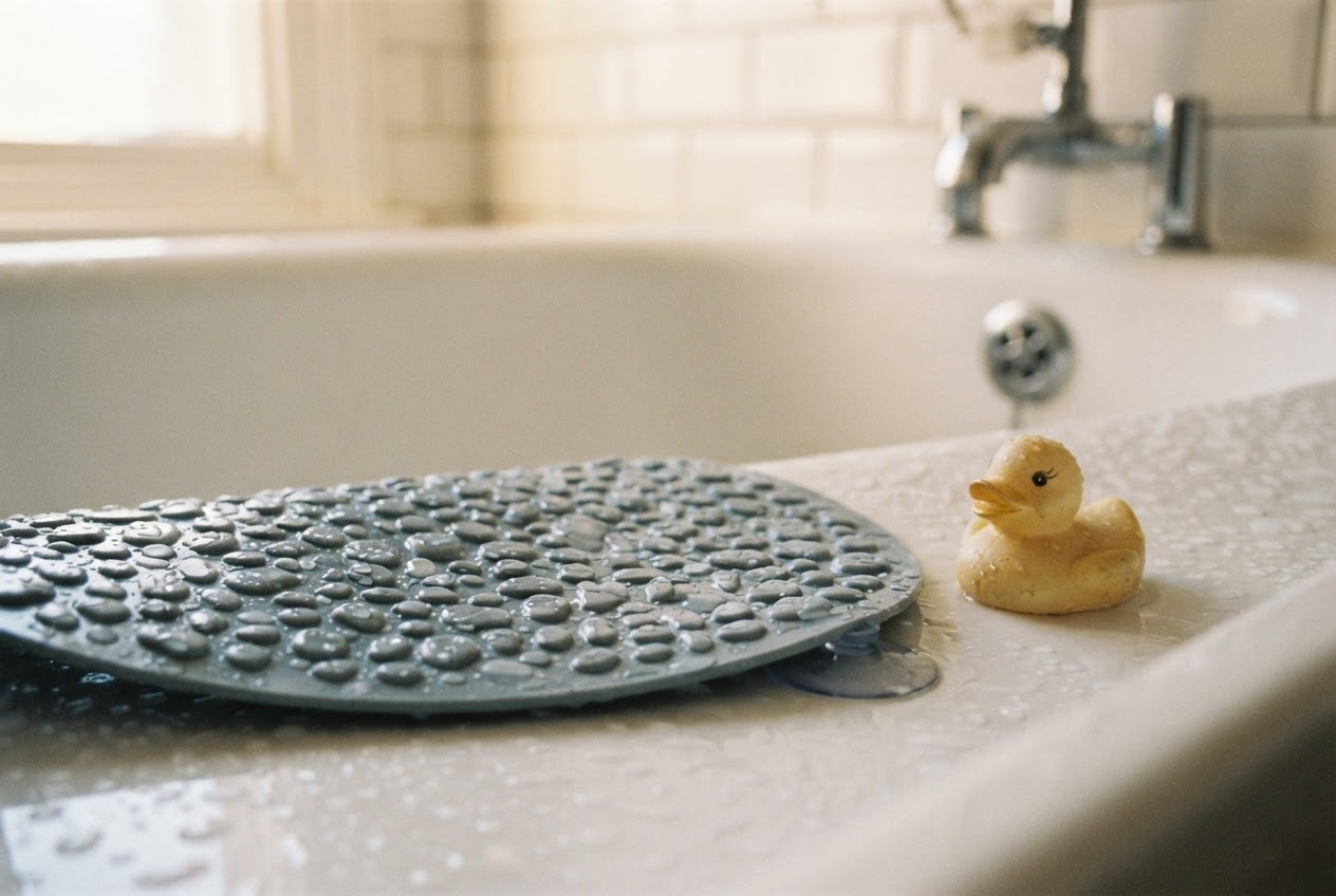 Rutschfeste Anti-Rutsch-Matte in der Badewanne für mehr Sicherheit beim Baden von Kindern