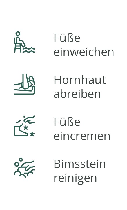 Infografik: Bimsstein richtig anwenden in vier Schritten
