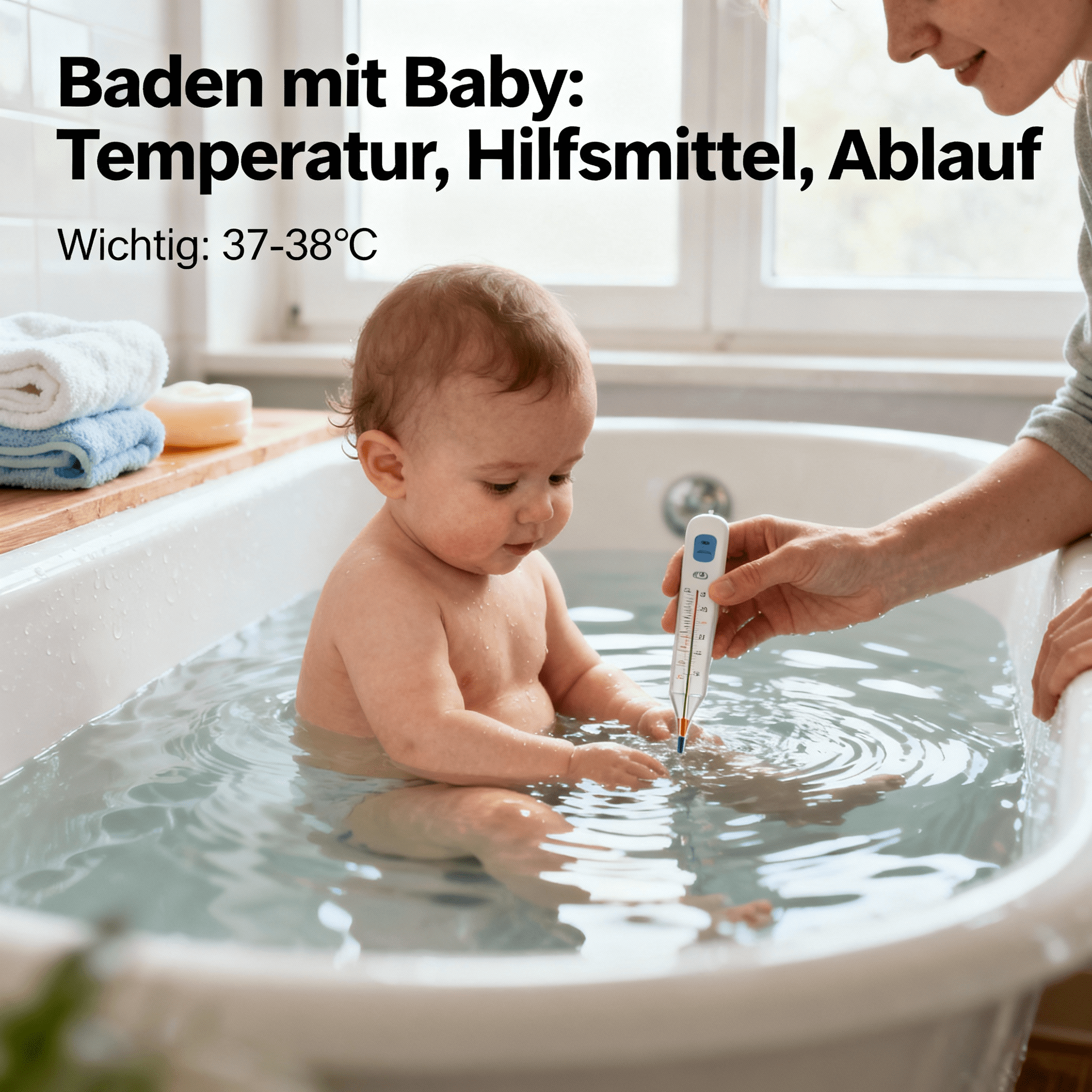 Baden mit Baby: Temperatur, Hilfsmittel, Ablauf