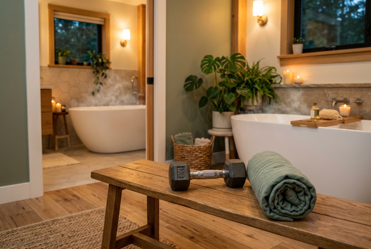 Home-Gym & Badewanne: Wie Training und Regeneration perfekt zusammenspielen